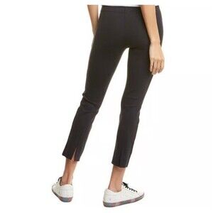 JAMES PERSE Leggings Size 1 SMALL Crop Scuba Slit Hem Black Dark Gray WMSJ1709